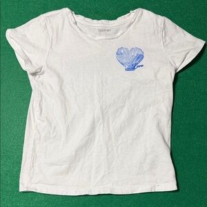Old Navy Kids White Tee with Blue Shell Graphic